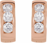 14K Rose Gold 1/3 CTW Lab-Grown Diamond 10 mm Hinged Hoop Earrings