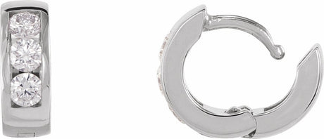 14K Yellow Gold 1/5 CTW Natural Diamond 10 mm Hinged Hoop Earrings