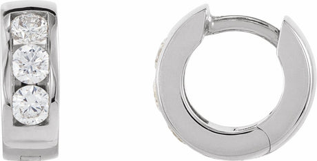14K Yellow Gold 1/5 CTW Natural Diamond 10 mm Hinged Hoop Earrings