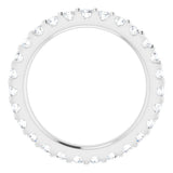 Platinum 2 mm Round 3/4 CTW Natural Diamond Eternity Band Size 4