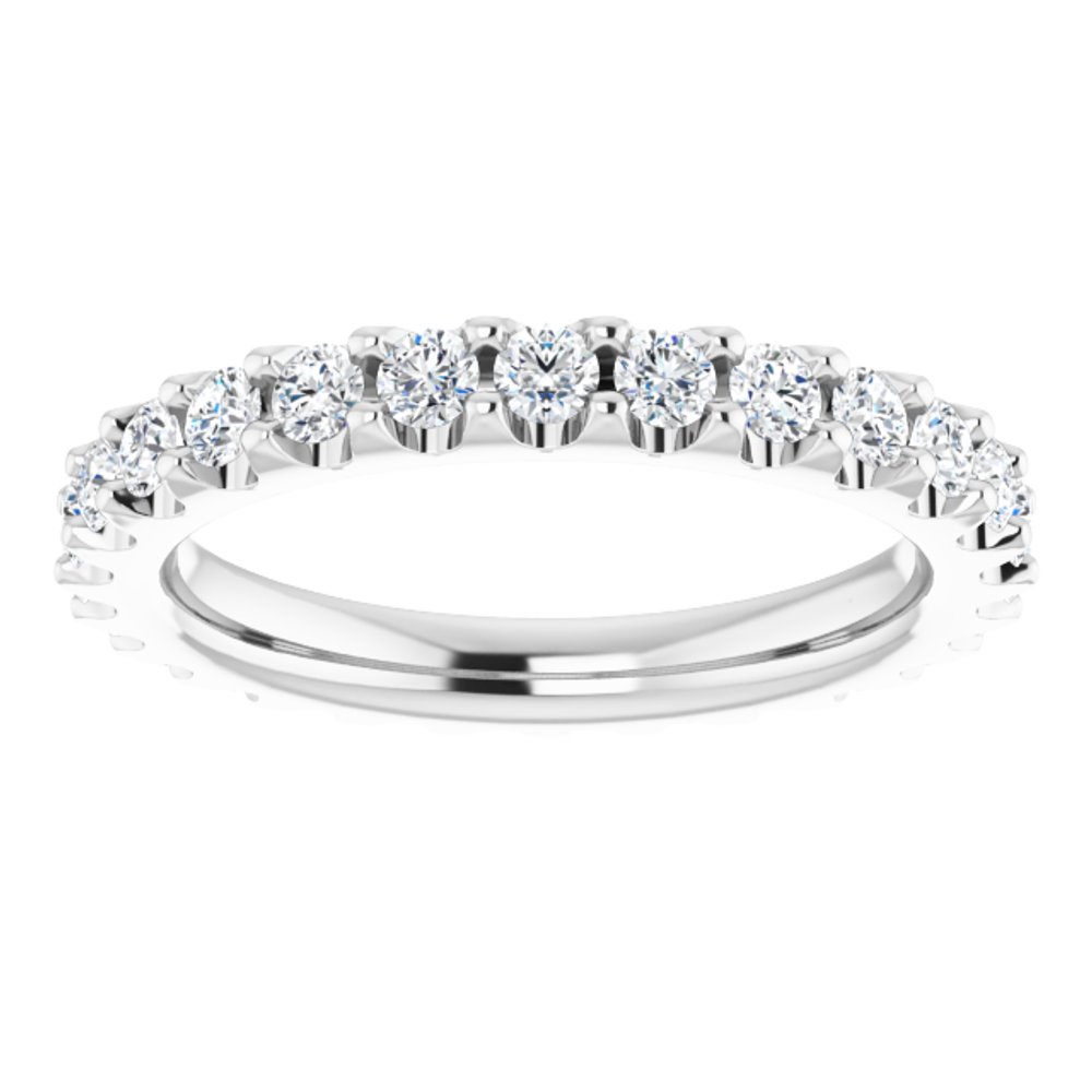 Platinum 2 mm Round 3/4 CTW Natural Diamond Eternity Band Size 4