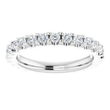 Platinum 2 mm Round 3/4 CTW Natural Diamond Eternity Band Size 4