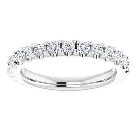 Platinum 2 mm Round 3/4 CTW Natural Diamond Eternity Band Size 4