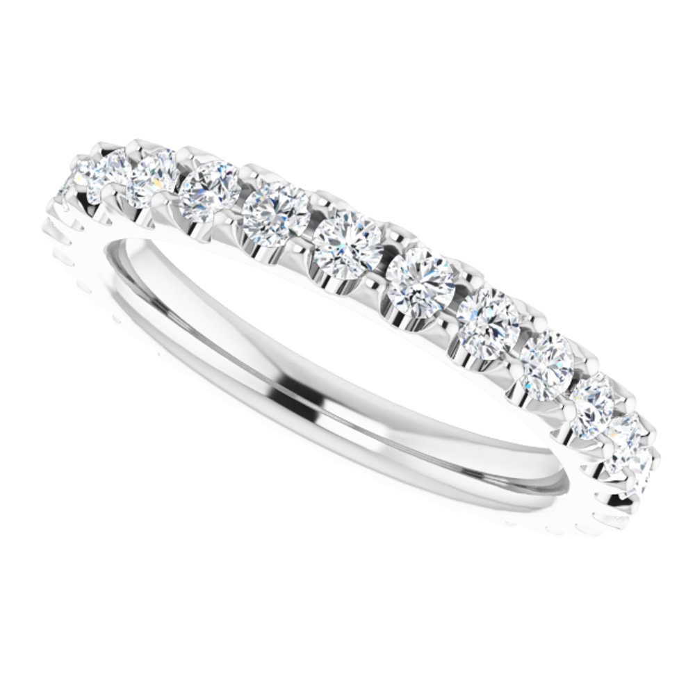 Platinum 2 mm Round 3/4 CTW Natural Diamond Eternity Band Size 4