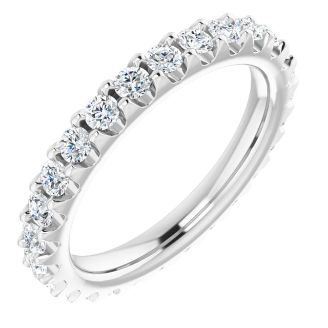 Platinum 2 mm Round 3/4 CTW Natural Diamond Eternity Band Size 4