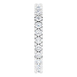 Platinum 2 mm Round 3/4 CTW Natural Diamond Eternity Band Size 4
