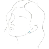 14K Yellow Natural Turquoise Cabochon Earrings