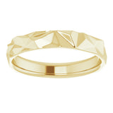 10K Yellow Gold 4 mm Geometric Comfort-Fit Flat Band Size 7