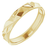 10K Yellow Gold 4 mm Geometric Comfort-Fit Flat Band Size 7