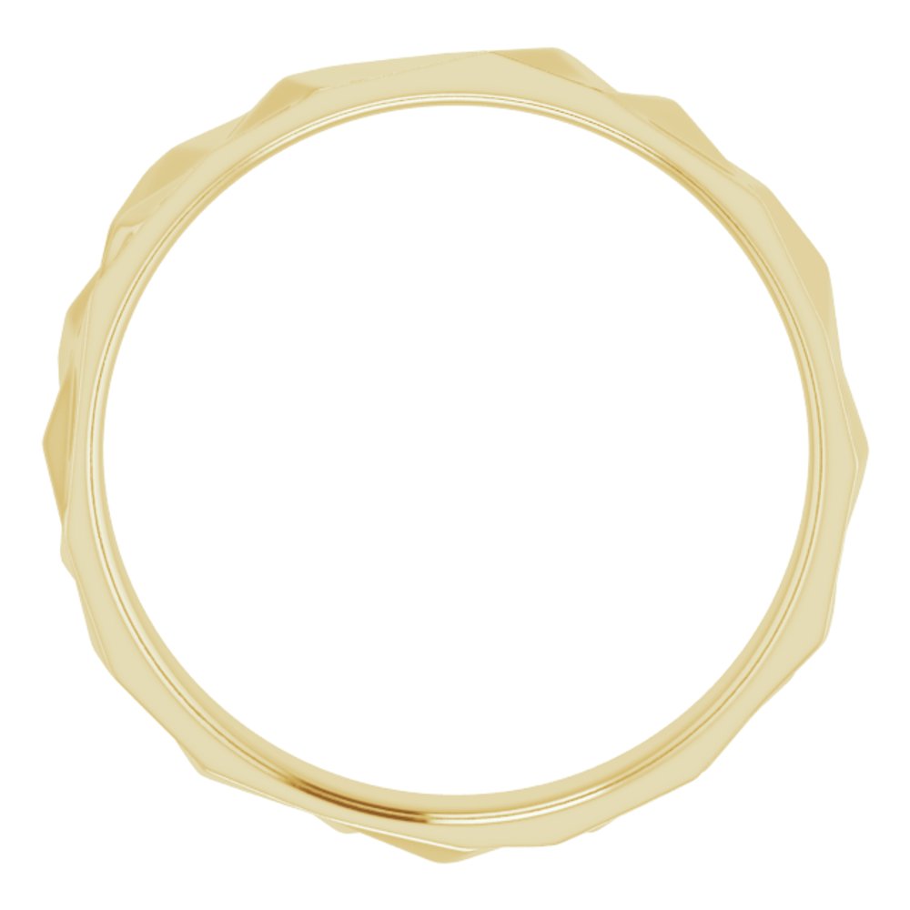 10K Yellow Gold 4 mm Geometric Comfort-Fit Flat Band Size 7
