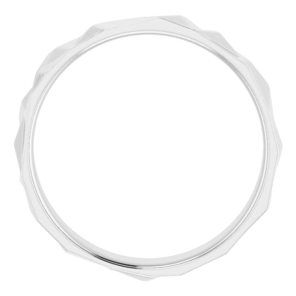 Sterling Silver 5 mm Geometric Comfort-Fit Flat Band Size 6.5