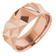 10K Rose Gold 8 mm Geometric Comfort-Fit Flat Band Size 10.5