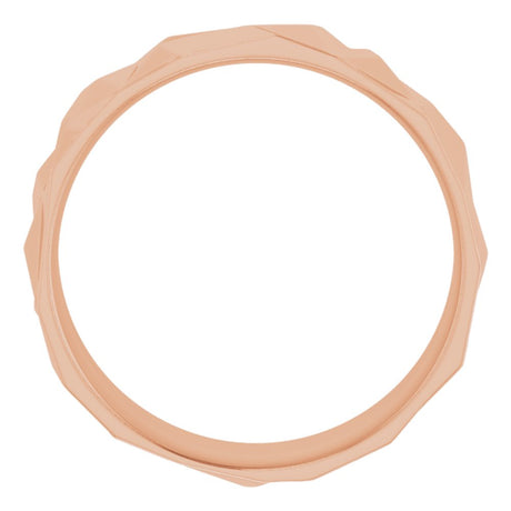10K Rose Gold 8 mm Geometric Comfort-Fit Flat Band Size 10.5
