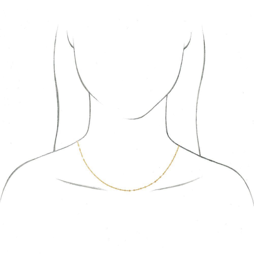 14K Yellow Gold 1.9 mm Keyhole 16" Chain