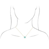 14K Yellow Natural Turquoise Circle Cabochon 18" Necklace