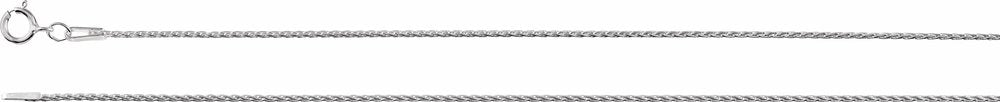 Rhodium-Plated Sterling Silver 1 mm Wheat 24" Chain