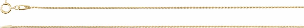 14K Yellow Gold 1 mm Wheat 20" Chain