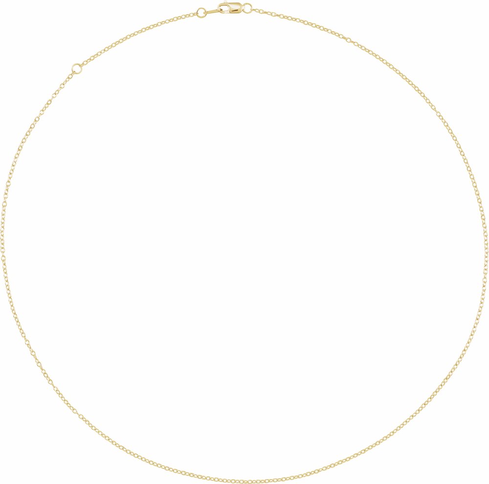 14K Yellow 1.3 mm Adjustable Cable 16-18" Chain