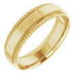 10K Yellow Gold 6 mm Geometric Faceted Comfort-Fit Flat Band Size 14