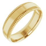 10K Yellow Gold 6 mm Geometric Faceted Comfort-Fit Flat Band Size 14