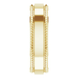 14K Yellow Gold 6 mm Geometric Faceted Comfort-Fit Flat Band Size 10