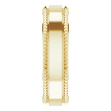 10K Yellow Gold 6 mm Geometric Faceted Comfort-Fit Flat Band Size 14