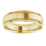 10K Yellow Gold 6 mm Geometric Faceted Comfort-Fit Flat Band Size 14
