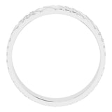 14K White Gold 6 mm Grooved Rhombus Pattern Flat Band Size 10.5