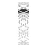 14K White Gold 6 mm Grooved Rhombus Pattern Flat Band Size 10.5