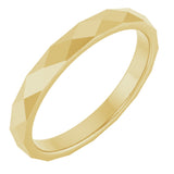 14K Yellow 2.5 mm Geometric Faceted Flat Band Size 5.5