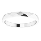 14K White 2.5 mm Diamond Pattern Band