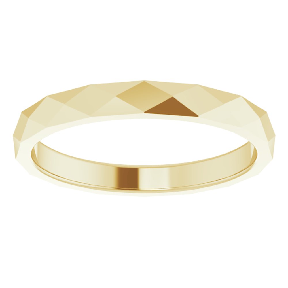 14K Yellow 2.5 mm Diamond Pattern Band