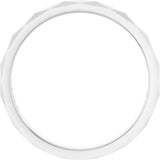 14K White Gold 2.5 mm Geometric Faceted Flat Band Size 5