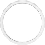 14K White 2.5 mm Geometric Faceted Flat Band