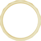 14K Yellow 2.5 mm Geometric Faceted Flat Band