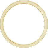 18K Yellow Gold 2.5 mm Geometric Faceted Flat Band Size 6
