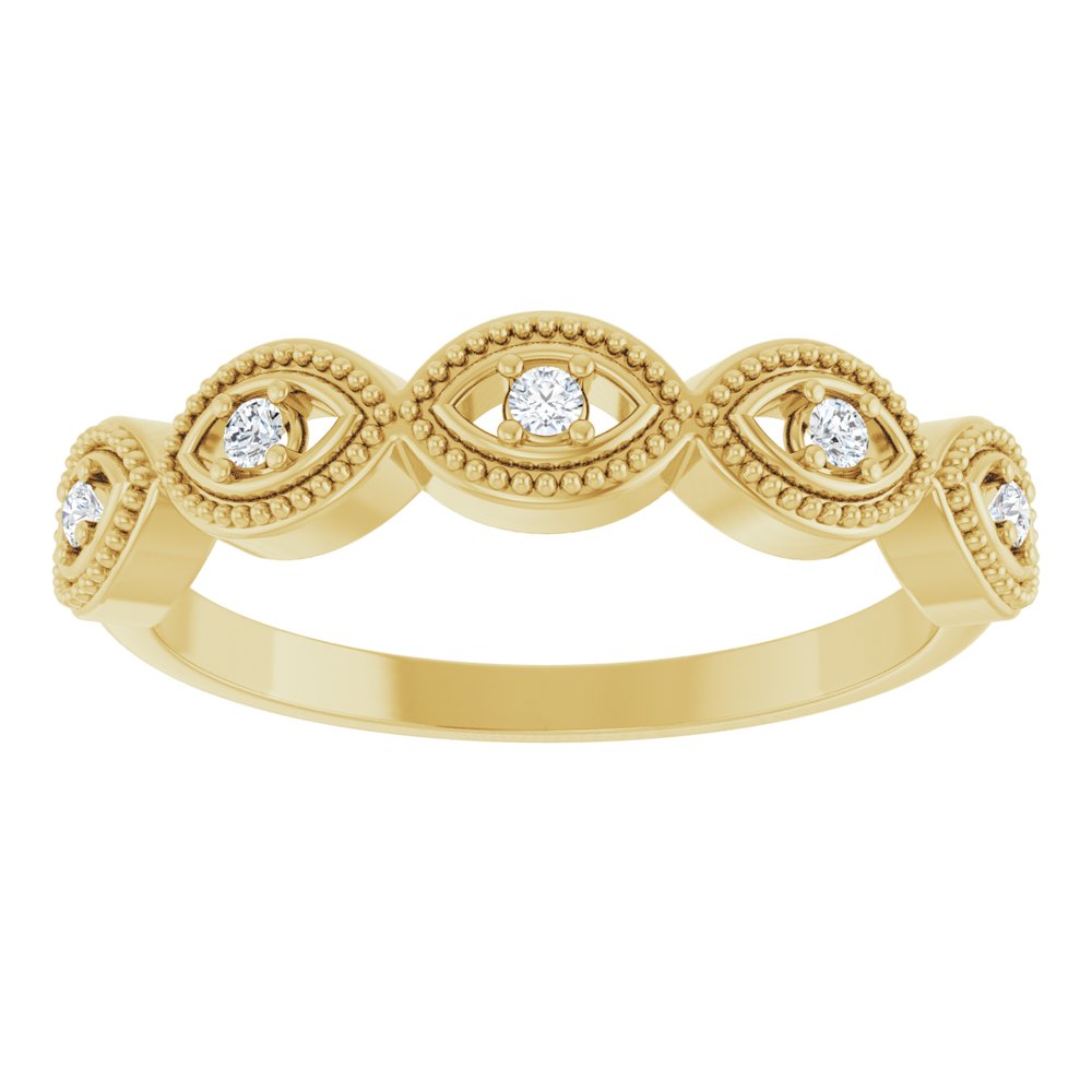 14K Yellow .07 CTW Natural Diamond Evil Eye Stackable Ring