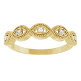 14K Yellow .07 CTW Natural Diamond Evil Eye Stackable Ring