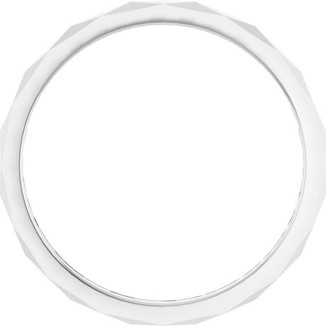 14K White 1.5 mm Diamond Pattern Band