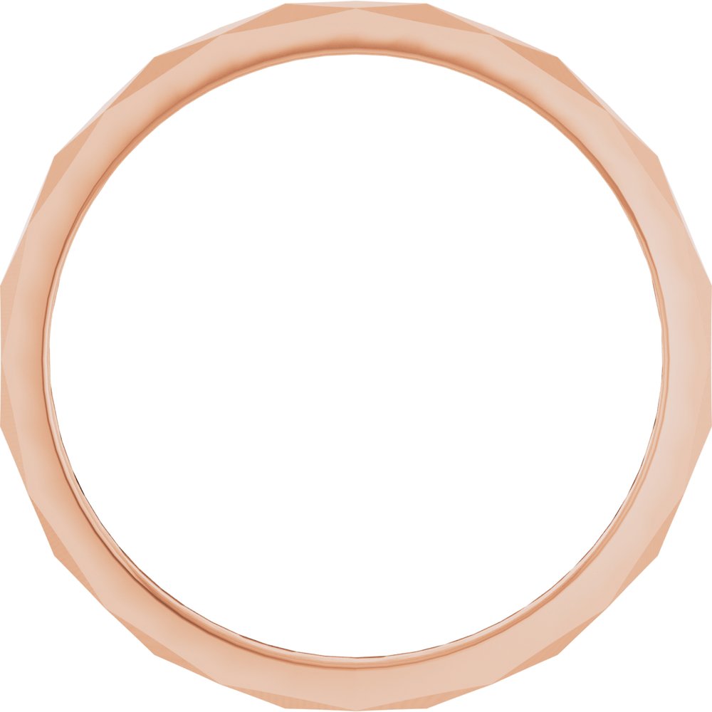 14K Rose Gold 1.5 mm Geometric Faceted Flat Band Size 5