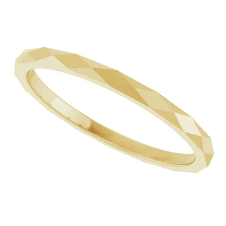 14K Yellow 1.5 mm Diamond Pattern Band