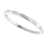 10K White Gold 1.5 mm Geometric Faceted Flat Band Size 6