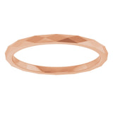 14K Rose Gold 1.5 mm Geometric Faceted Flat Band Size 5