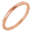 14K Rose Gold 1.5 mm Geometric Faceted Flat Band Size 5