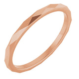 14K Rose Gold 1.5 mm Geometric Faceted Flat Band Size 5