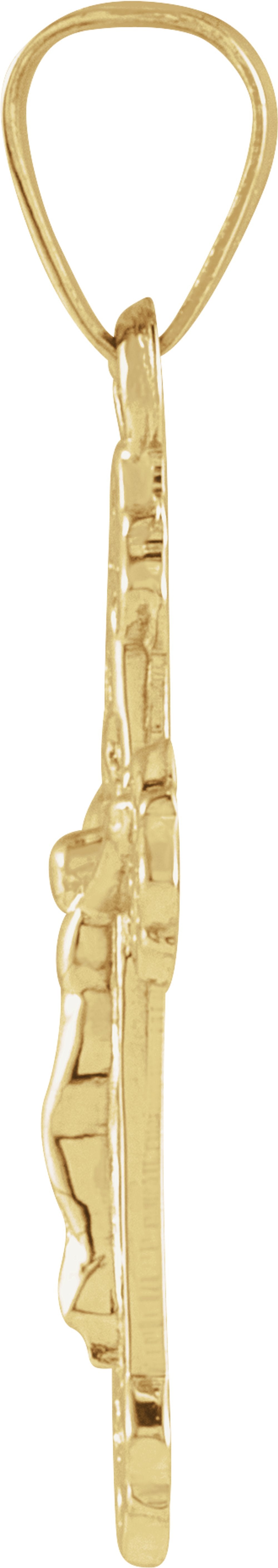 14K Yellow 18x13 mm Youth Crucifix Pendant