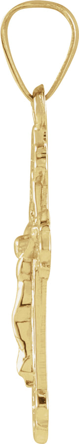 14K Yellow 18x13 mm Youth Crucifix Pendant