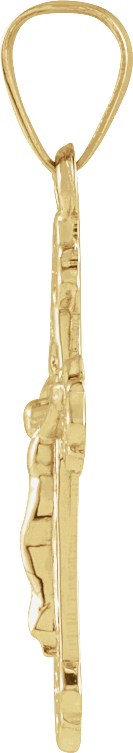 14K Yellow 18x13 mm Youth Crucifix Pendant
