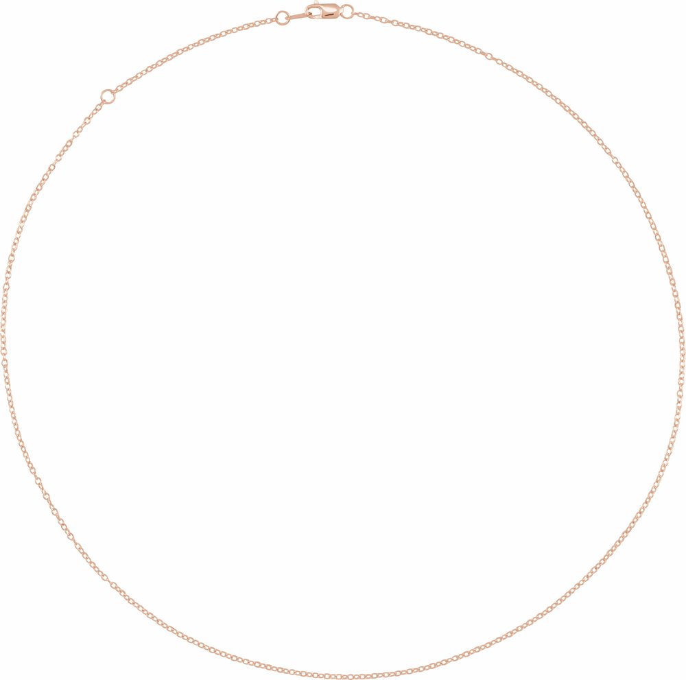 14K Rose  1.3 mm Cable 18" Chain