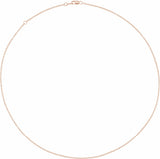 14K Rose  1.3 mm Cable 18" Chain